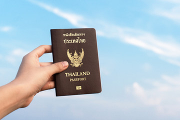 Passport of Thailand flight  travel ,traveling concept