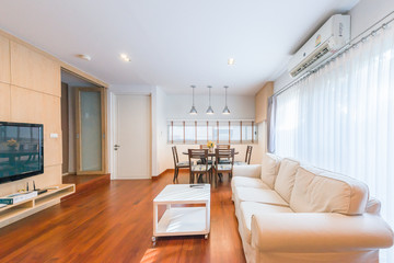 Fototapeta na wymiar Beautiful modern living room in Apartment