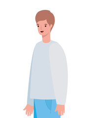 Isolated avatar man cartoon with brown hair vector design