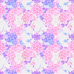pink-violet seamless pattern with virus or flower image, 3d render