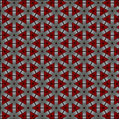 red and white geometric pattern with triangles
