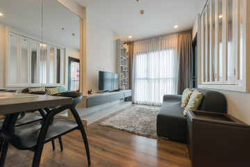 Modern living room in bright colors