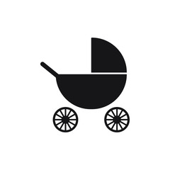Baby stroller icon isolated sign, symbol vector illustration.