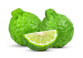 bergamot or kaffir on white background