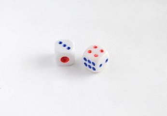 white dice dice on a white background