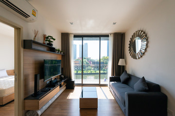 Modern living room in bright colors