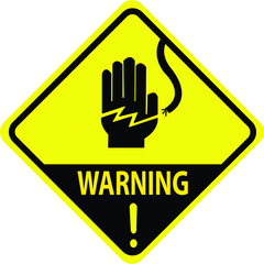 Obraz premium electric shock warning sign vector