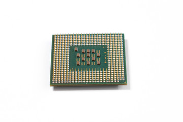 Microprocessor CPU isolated on white background
