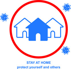 Obraz premium stay home-protect yourself and other icon