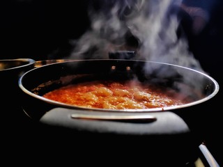 cooking in a pan