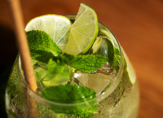 mojito cocktail with mint leaves