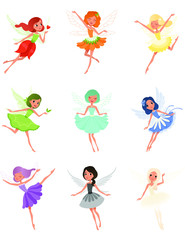 Colorful set of fairies.