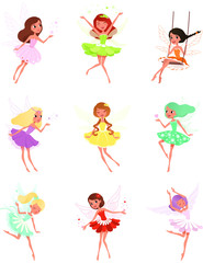 Colorful set of fairies.