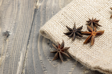 Close up shoot of star anise or Illicium verum is a medium-sized evergreen tree native to northeast Vietnam and southwest China