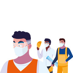 architec and operators wearing face masks