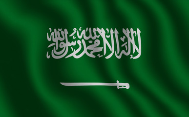 Image of a waving saudi arabia flag.	
