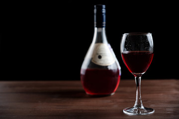 red wine and bottle