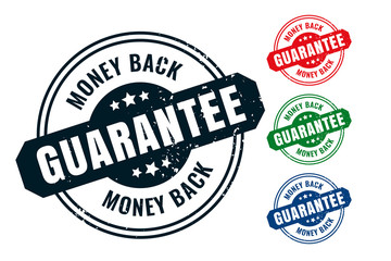 Obraz premium money back guarantee rubber label stamp seal set