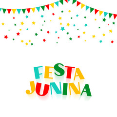 festa junina colorful background with stars confetti