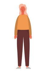 Isolated avatar woman cartoon with blond hair vector design