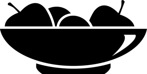 Fruit bowl vector icon color