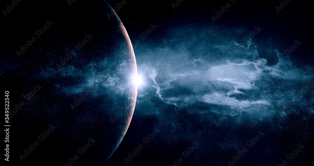 Wall mural image of outer space. . mixed media
