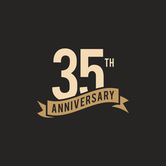 35th Years Anniversary Celebration Icon Vector Logo Design Template