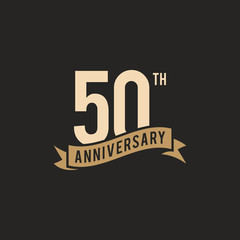 50th Years Anniversary Celebration Icon Vector Logo Design Template