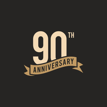 90th Years Anniversary Celebration Icon Vector Logo Design Template
