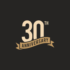30th Years Anniversary Celebration Icon Vector Logo Design Template