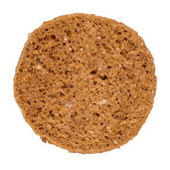 Slice of round rye bread