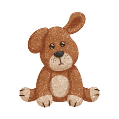 Textured cartoon dog illustration. On white background.