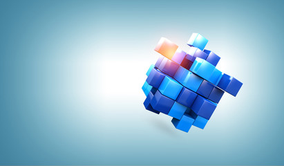 Glowing cubes. Innovation and creativity concept