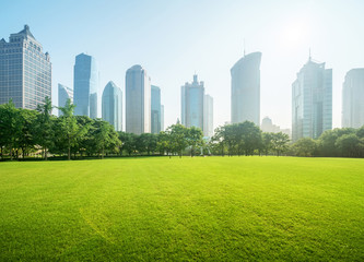 Obraz premium park in lujiazui financial centre, Shanghai, China