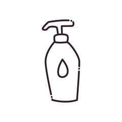 soap dispenser bottle line style icon vector design