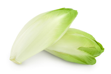Chicory salad isolated on white background with clipping path and full depth of field.