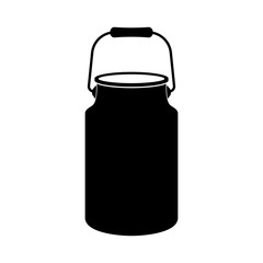Can icon. Black and white vector illustration old milk cans.