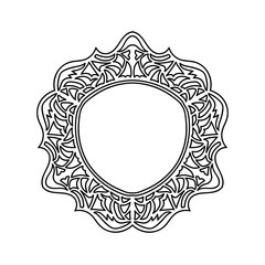 Round pattern with abstract ornaments. Abstract frame or border. Decorative surface design for prints, cover, stationery, web, scrapbook.