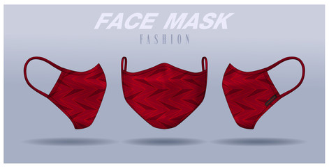 face mask design template, dust protection & breathing medical respiratory.
