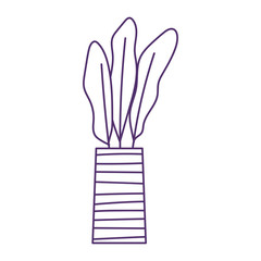 potted plant decoration interior gardening isolated icon design