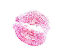 Pretty lips track isolated on the white