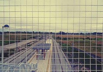aerial view of abandoned train station