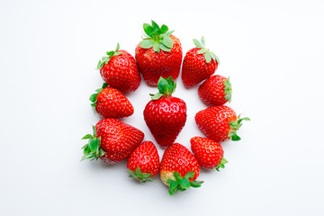 strawberries on white background