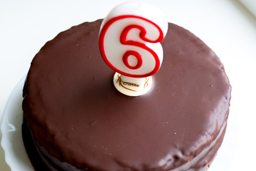 chocolate cake on a white background