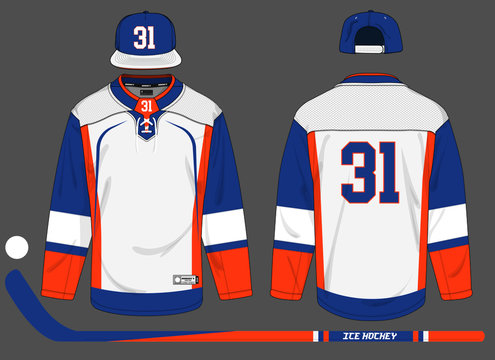 ice hockey jersey uniform template vector kit