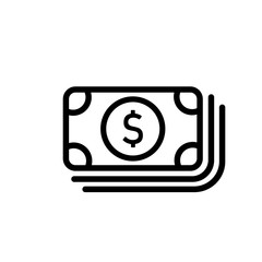 Money, banknote or dollar bill icon logo flat on isolated white background. EPS 10 vector.