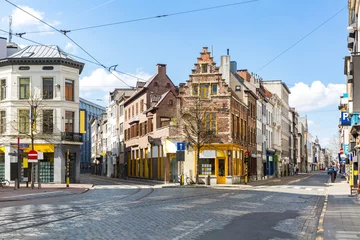 Deurstickers Meir Street Antwerp Belgium © vichie81
