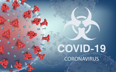  Vector illustration of Coronavirus 2019-nCoV. Banner with Corona Virus COVID-19.