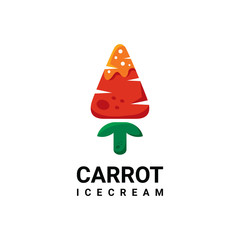 logo is created in the style of mascot cartoon which forms the carrot ice cream