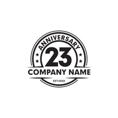 23rd anniversary logo design template